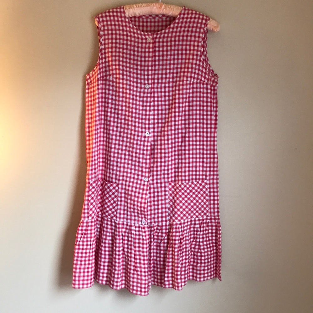 Vintage Pink Checkered Summer Dress